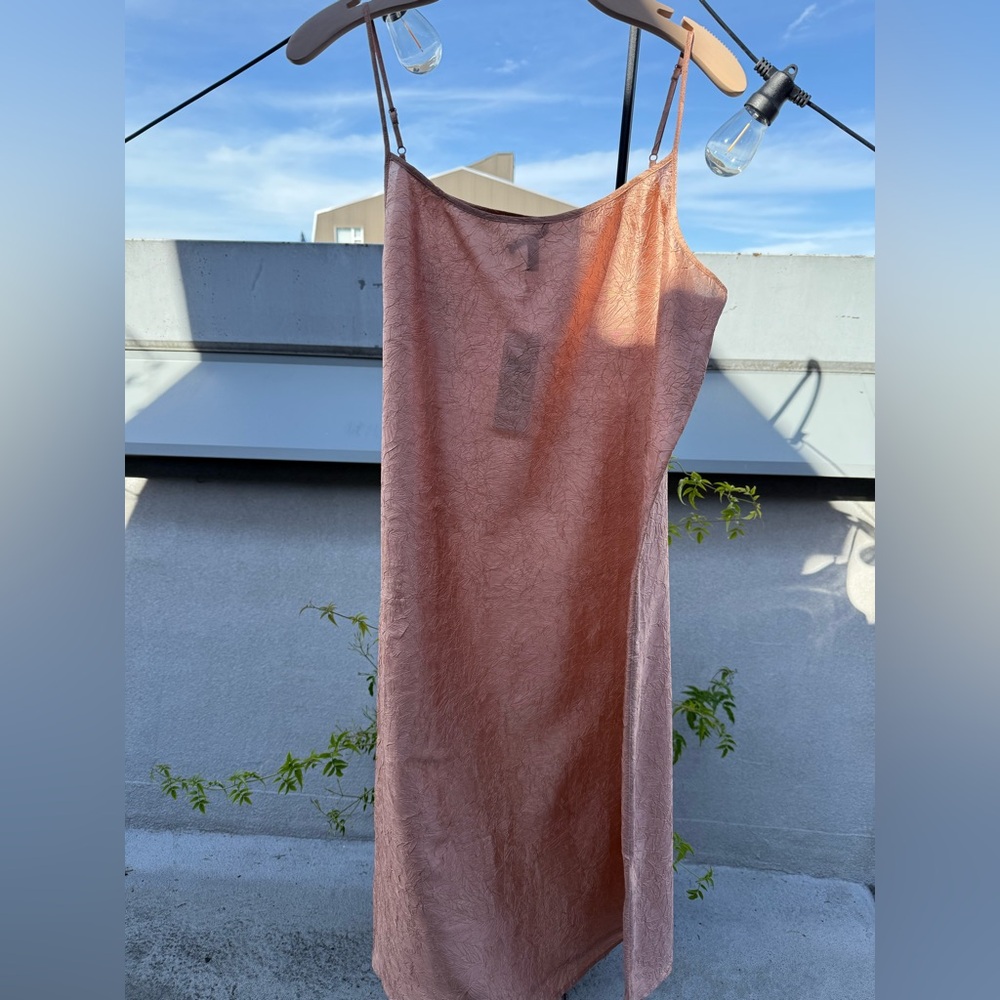 Eileen Fisher 2-Piece Textured Silk Slip Dress With Organza Overpinning